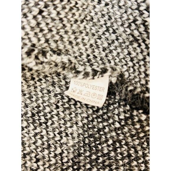 Sacred Threads Black OS Buffalo Plaid Open Draped Knit Cardigan Scandi Nordic - Picture 6 of 7